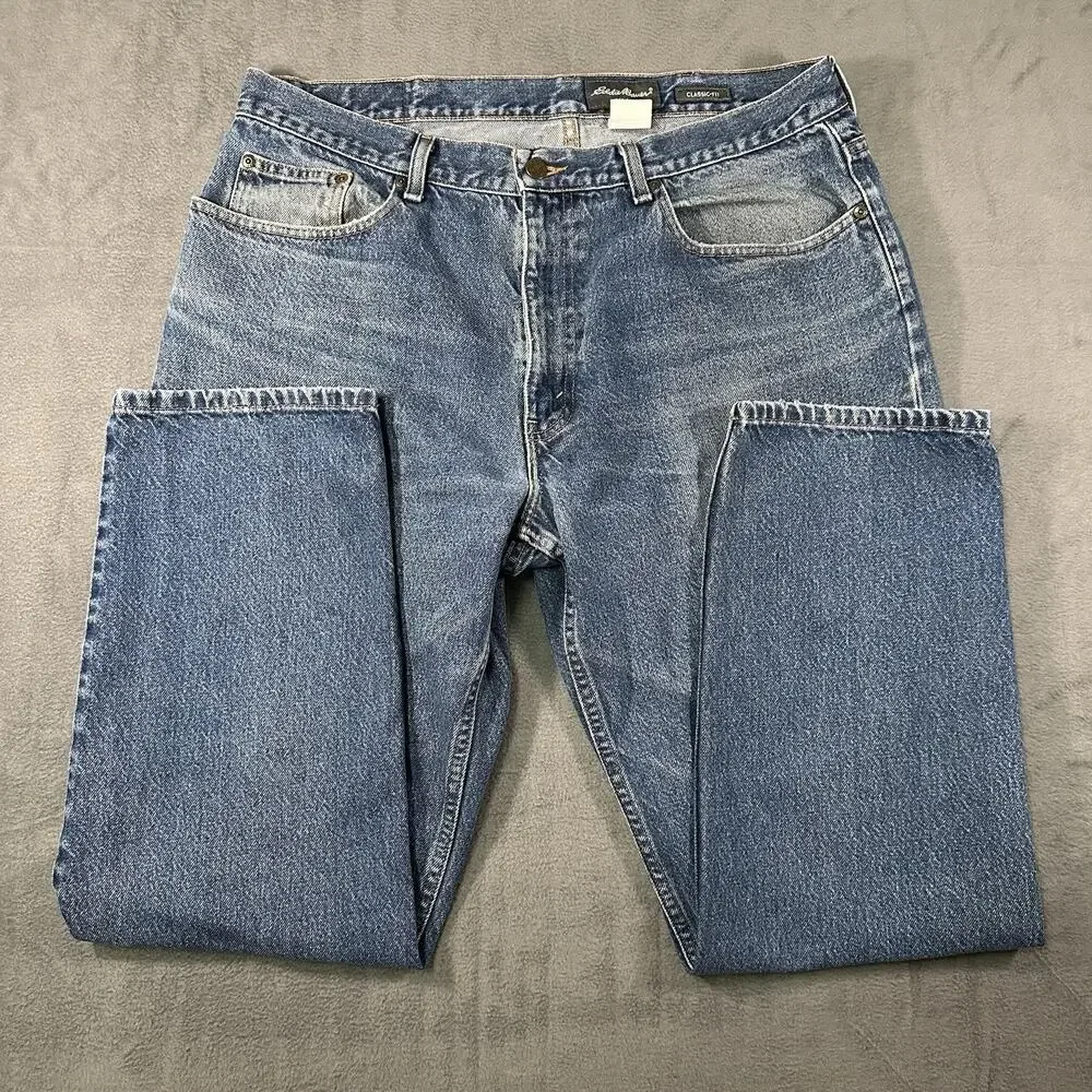 Eddie Bauer Jeans Blue Men 38x32 Classic Fit Straight Y2K Denim Casual